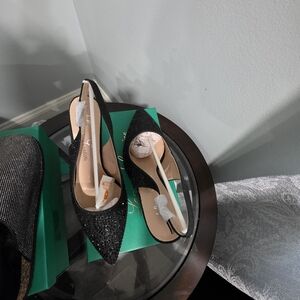 Rachel Black Sparkling Slingback Heels Size 10